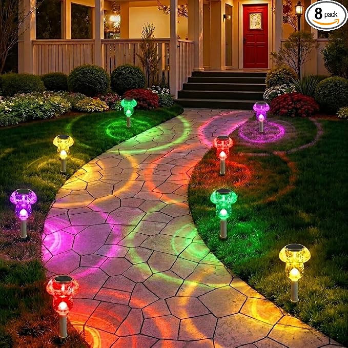 Benany Solar Lights Outdoor, 8 Pack Mushroom Lights Outside Waterproof by SolarOutdoorLights