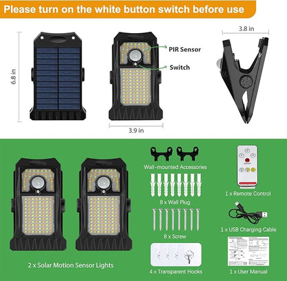 Tryme 118Leds Solar Lights Outdoor Clip Motion Sensor Lights Security Light 3 - Image 8