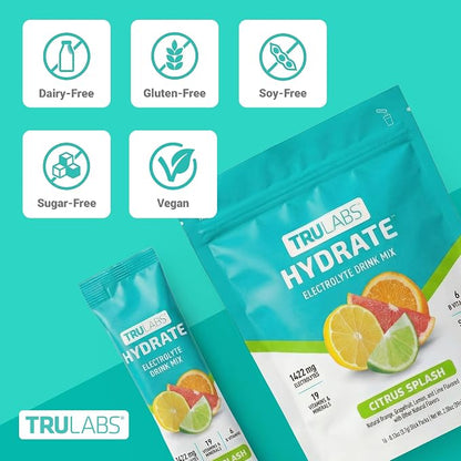 TRULABS Hydrate Electrolyte Drink Mix – Citrus Splash Flavor, Sugar-Free - Image 3
