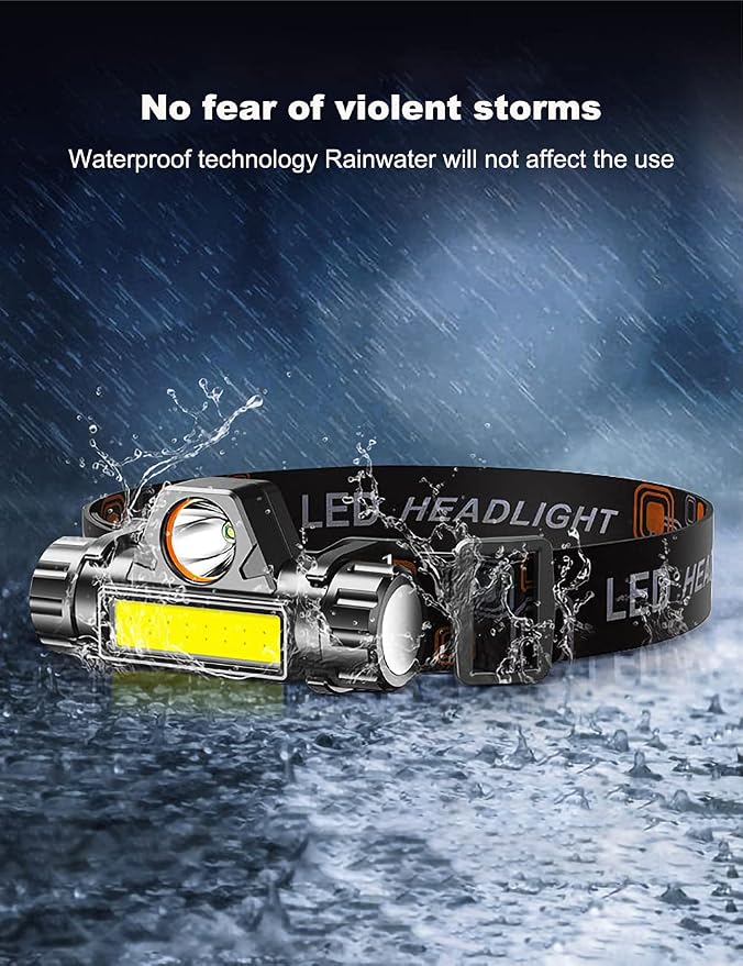 LED headlamp Flashlight 4-Pack Rechargeable Headlight - Image 2
