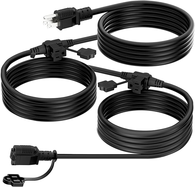 K KASONIC - Outdoor Extension Cord 25 FT, Evenly Spaced 3 Outlets Plugs by KASONIC