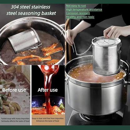 Stainless steel cylindrical seasoning filter, Mesh Design Tea Ball Strainer - Image 3