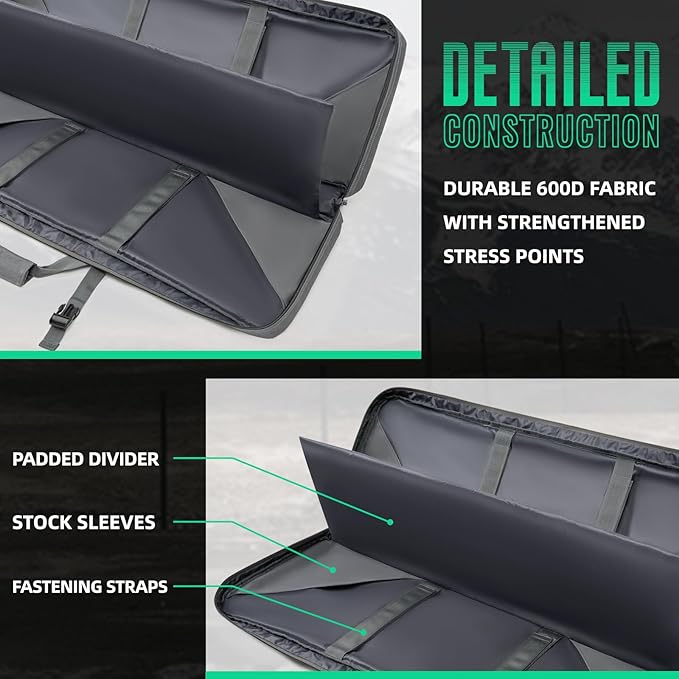 DULCE DOM 32/36/42/48/52 inch Double Rifle Case Soft Gun Bag - Image 2