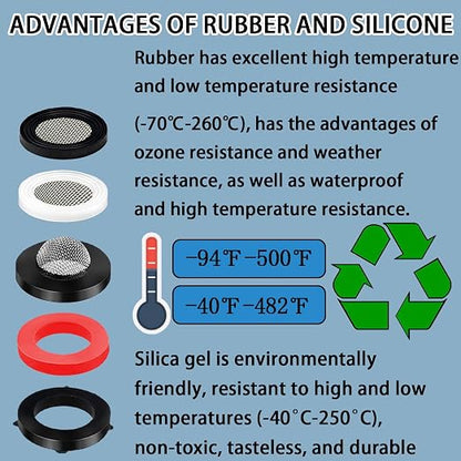ZDBB 58 PCS Shower Head Garden Hose Screen Filter Gasket.Stainless Steel Water - Image 7