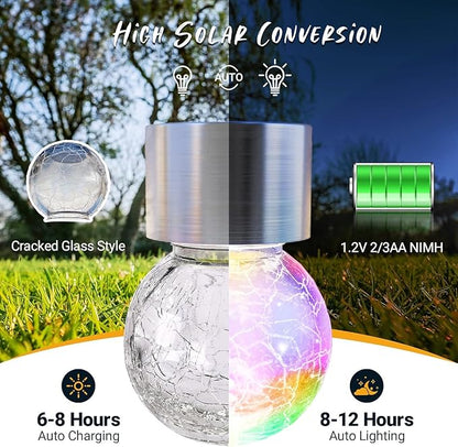 GIGALUMI Solar Lights Outdoor Waterproof, 8 Pack Solar Hanging Lights Garden - Image 4