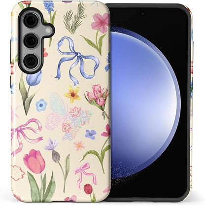 for Samsung Galaxy S24 Plus Case, HL2 Aesthetic Flower Preppy Collage Hybrid 2 by Unknown