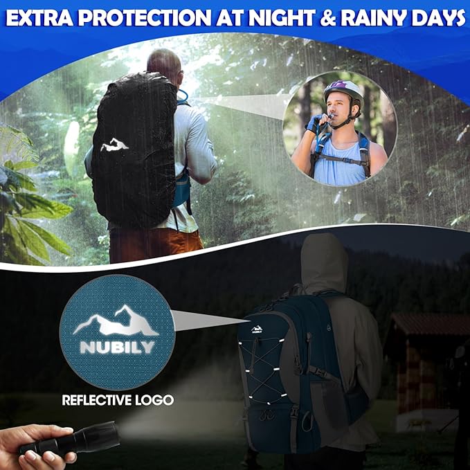 NUBILY 50L Hiking Backpack Waterproof Camping Backpack - Image 6