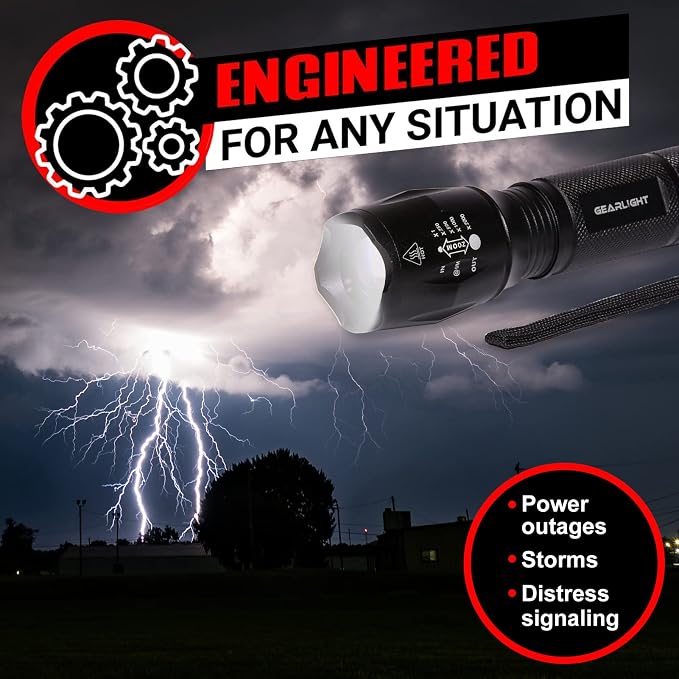 GearLight LED Flashlight Bright, Zoomable Tactical Flashlights - Image 6