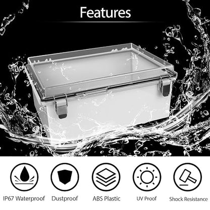 LeMotech Electrical Box, IP67 Waterproof Hinged Clear Cover Stainless Steel - Image 3