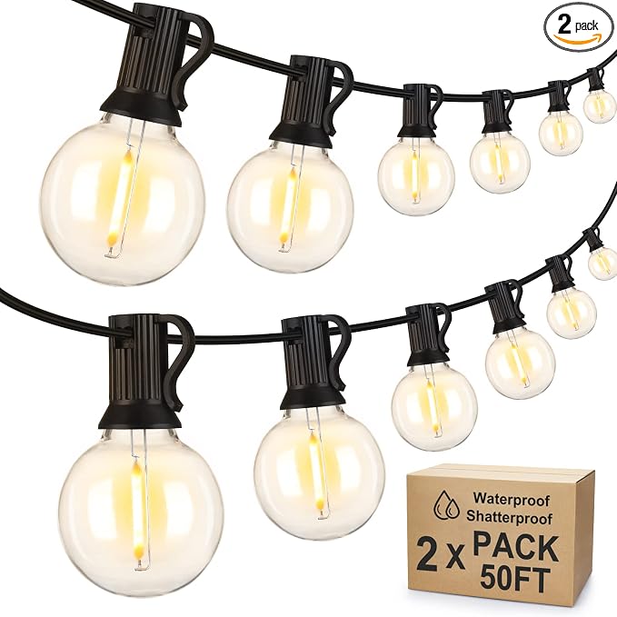 Mlambert 100Ft Outdoor String Lights, G40 Globe Patio Lights by Mlambert