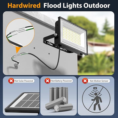 Onforu 80W LED Flood Lights Outdoor, 8000LM Super Bright Security Light - Image 2