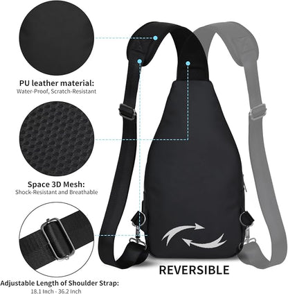 AMJ Crossbody Sling Bag Men Women, Casual Shoulder Backpack, Chest Daypack - Image 4