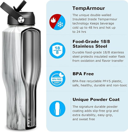 HYDROWION Water Bottle Stainless Steel, Vacuum Insulated Leak Proof Tumbler 32oz - Image 2