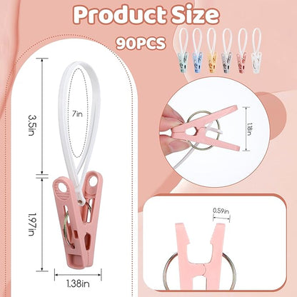 90 Pack Multi Purpose Laundry Hooks Hanging Clips, Clothes Pins - Image 4