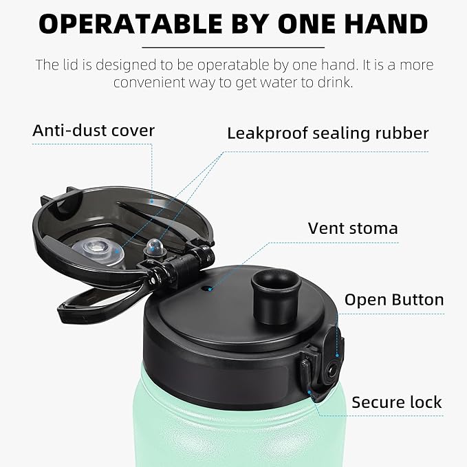 Fanhaw 20 oz Insulated Stainless Steel Water Bottle - Image 2