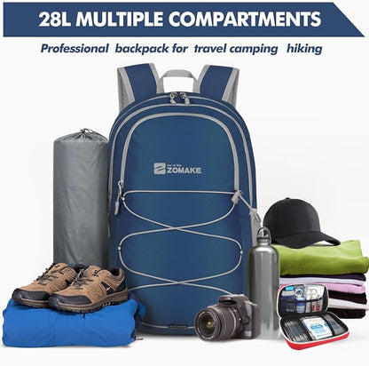 ZOMAKE Lightweight Packable Backpack 28L, Foldable Backpacks Water Resistant - Image 3