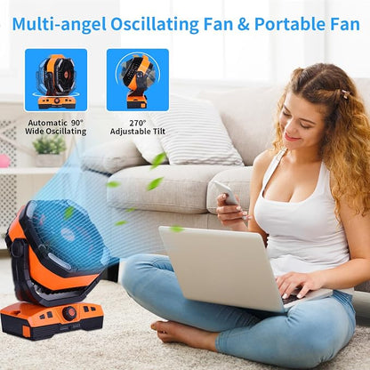 WESTTREE 20000mAh Camping Fan Oscillating Portable Fan Battery Powered Fans - Image 4