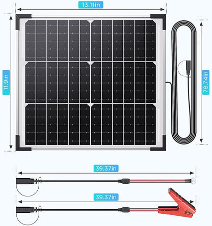 30W Smart Solar Battery Charger Maintainer, Callsun 2PCS 15W 12V Waterproof - Image 9