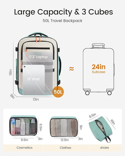 LOVEVOOK 50L Travel Backpack for Women & Men, TSA Approved Carry On Backpack - Image 4