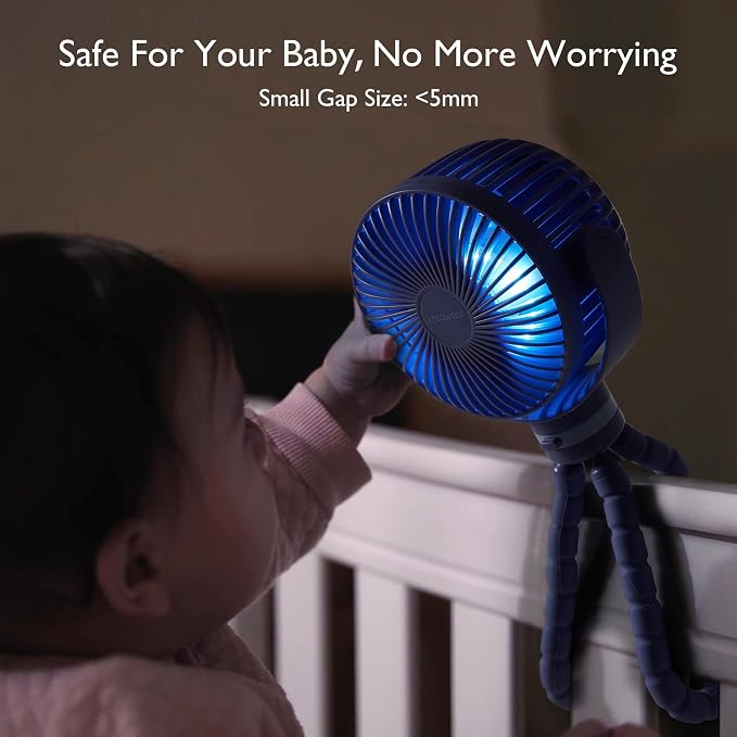 Momcozy 8000mAh Portable Stroller Fan, 27H Ultra-long Battery Life Detachable 4 - Image 4