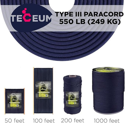 TECEUM 5/32" Paracord Rope 1000 – 1000ft / 200ft / 100ft / 50ft – Tactical - Image 9