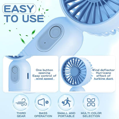 Rossesay 6 Pcs Mini Portable Fan Bulk Cute Handheld Lightweight Small Little - Image 3