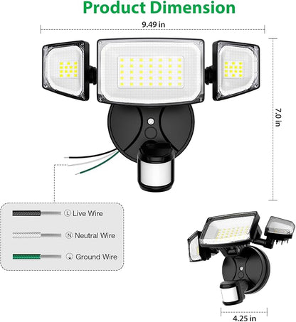 iMaihom 65W 6500LM LED Security Lights Motion Sensor Light Outdoor, 6500K - Image 9