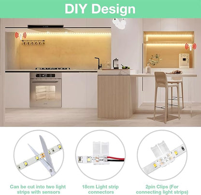 WOBANE Dual Motion Sensor Under Bed Lights, Rechargeable 16.4ft LED Light Strip - Image 3