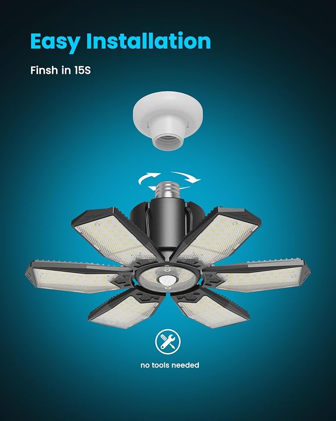 Motion Sensor Garage Lights 20000LM, Motion Activated Garage Ceiling Led Shop - Image 7
