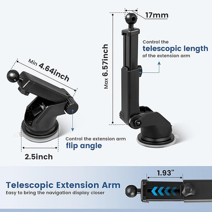 EWAY 2PCS for Garmin GPS Mount w/Telescopic Extension Arm, Replacement Dash - Image 4