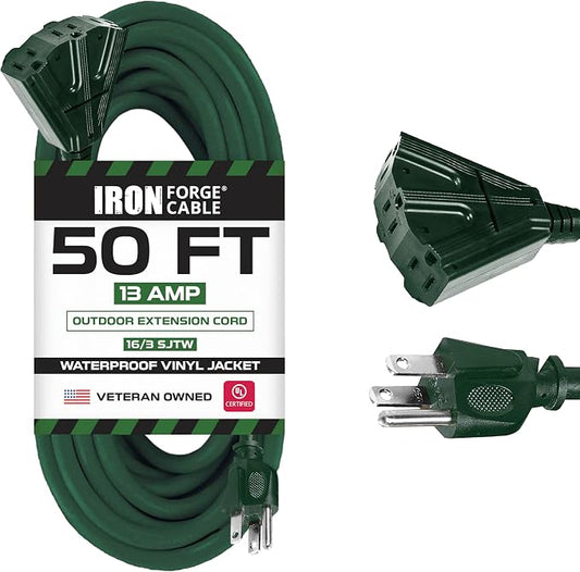 Iron Forge Cable 50ft Green Outdoor Extension Cord by IronForgeCable