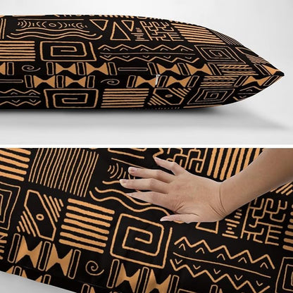 African Ethnic Pattern Throw Pillow Covers Set of 2 Queen Size Abstract Tribal - Image 5