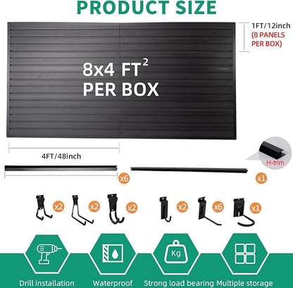 FRAYSCENT Slat Wall Paneling Garage Slat Wall Storage Systems Slatwall Panels - Image 2