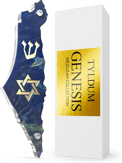 Genesis Mezuzah for Door – Modern Acrylic Mezuzah Case Without Kosher Scroll – by TYLDUM