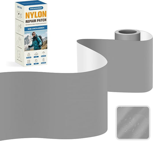 KING MOUNTAIN Self Adhesive Nylon Fabric Repair Tape, 4×63 Inches, Quick Down by ForABetterHomeLife