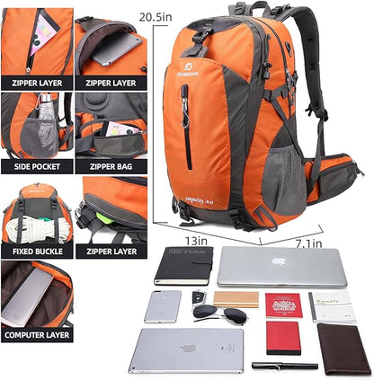 FENGDONG 40L Waterproof Lightweight Outdoor Daypack Hiking, Travel Backpack - Image 2