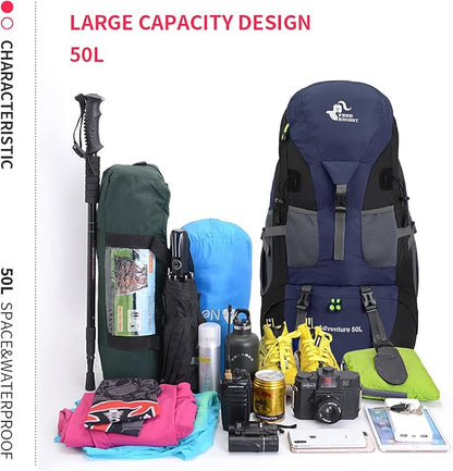 Bseash 50L Hiking Backpack, Water Resistant Lightweight Outdoor Sport Daypack - Image 9