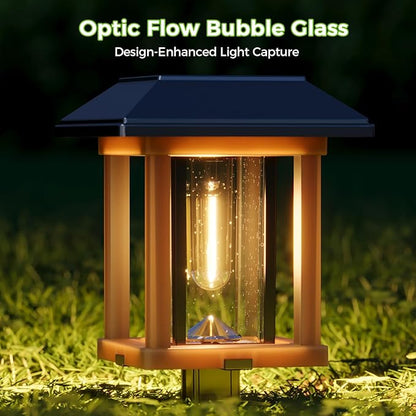 XMCOSY+ 4-Pack Solar Pathway Lights Outdoor, 25 Lumens Vintage Edison LED - Image 4