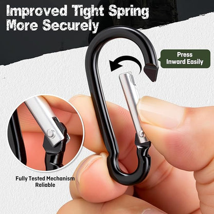 24 PCS Small Carabiner Clips, Spring Snap, Keychains Hooks, Backpacking - Image 3