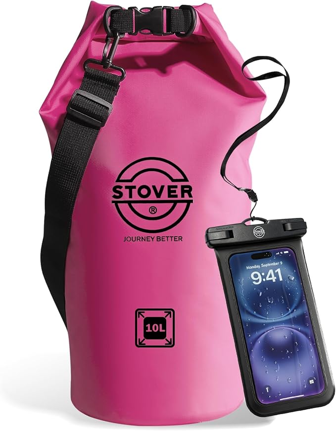 STOVER 5/10/25/30/40/55L Waterproof Dry Bag- Roll-Top Backpack w/Phone Case- by STOVER