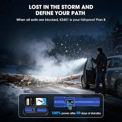 Rechargeable Tactical Flashlights 2000 High Lumens - 5000mAh Super Bright LED - Image 3