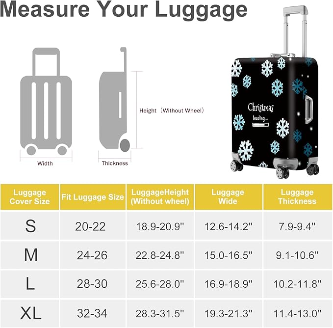 ANNA QUEEN Christmas Loading Luggage Cover, Funny Snowflake Design Suitcase - Image 5