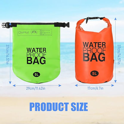 Jexine 10 Pack Dry Bag Waterproof, 5L Ultralight Dry Sacks Roll Top Storage Bag - Image 2