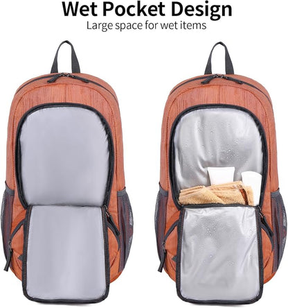FENGDONG 35L Lightweight Foldable Waterproof Packable Travel Small Hiking - Image 5