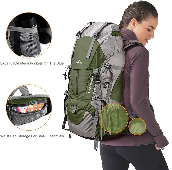 Loowoko 50L Hiking Backpack, Waterproof Camping Essentials Bag - Image 5