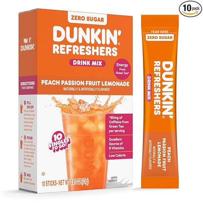 Dunkin’ Zero Sugar Refreshers Singles To Go! Powdered drink mix packets by SINGLESTOGO