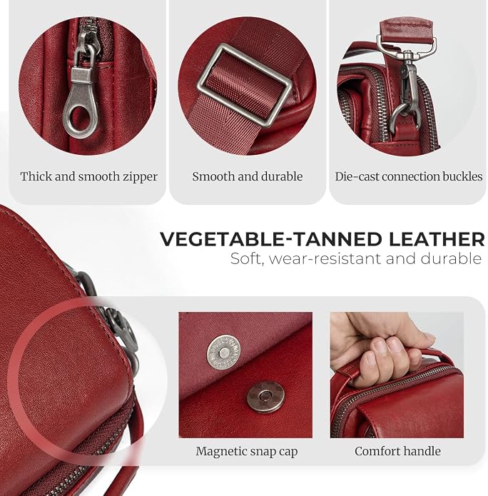 Augus Leather Small Messenger Bag - Image 7