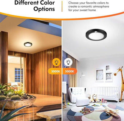 2-Pack Motion Sensor LED Ceiling Lights, 15W-100W Equivalent, 1200LM 3 Colors - Image 2