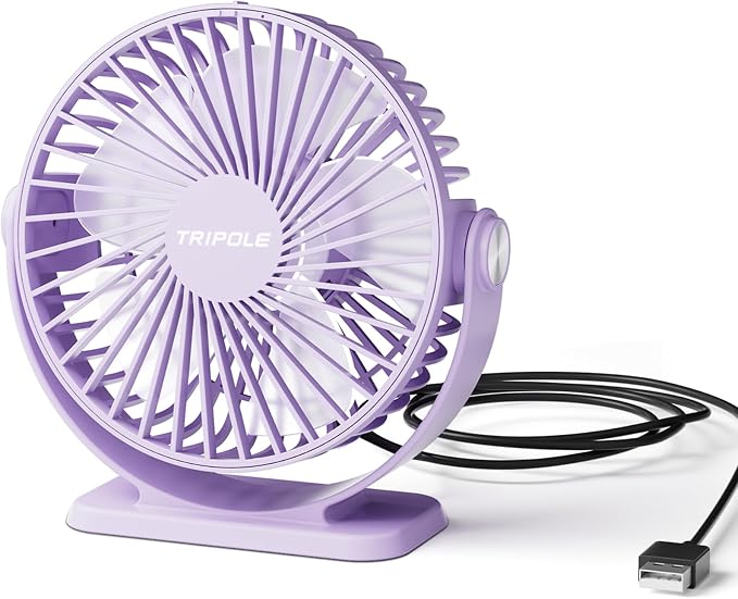 TriPole Desk Fan USB Powered Mini Portable Fan 3 Speeds Strong Airflow Small by TriPole