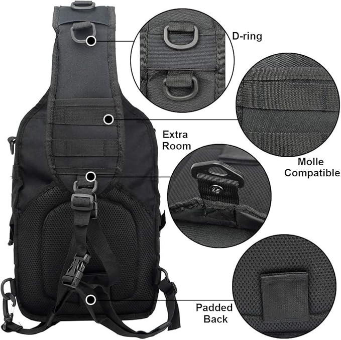 hopopower Tactical Sling Bag, Sport Bag Military Rover Shoulder Backpack EDC - Image 4